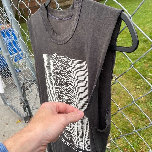 Vintage Joy Division Unknown Pleasures Sleeveless Distressed Shirt Mens Small - Picture 9 of 14
